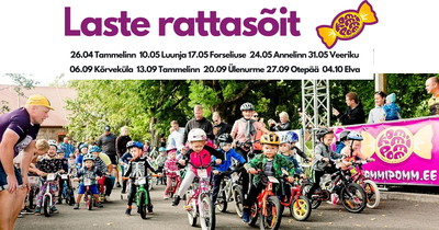 “Kommipommi laste rattasõidu” sari toimub ajavahemikul 26.04-04.10.2023