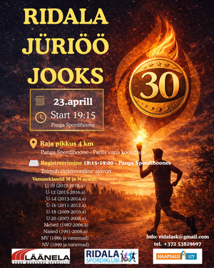 Ridala 30. Jüriöö jooks-matk 4,0 km